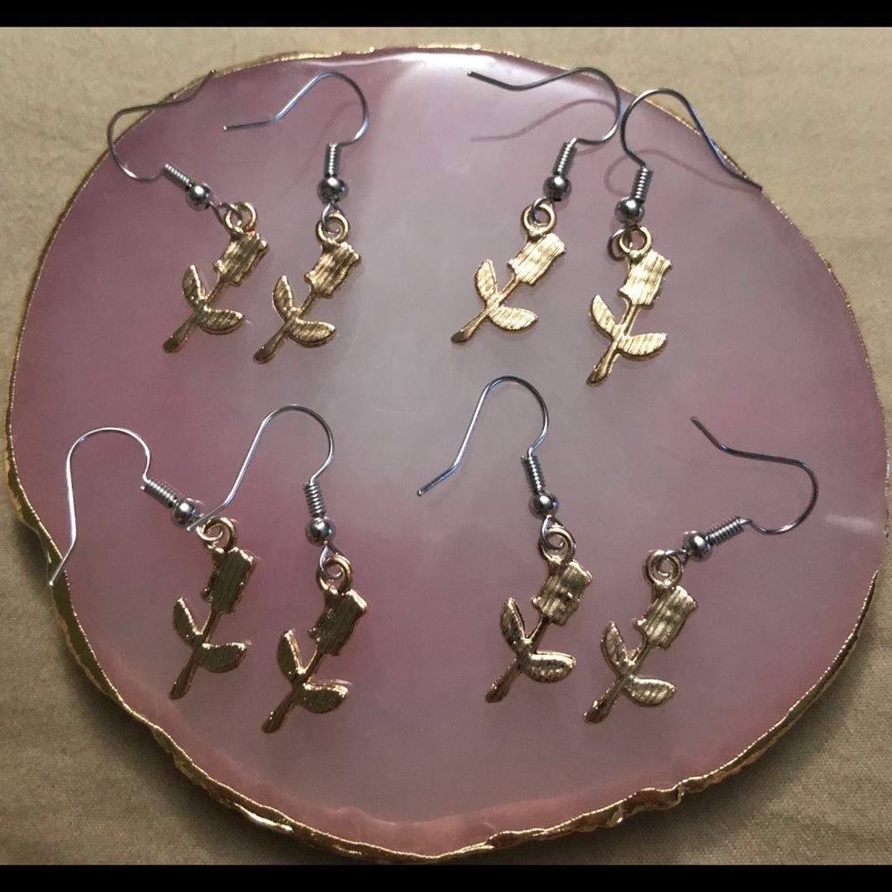 Rose Earrings - Picture 2 of 2